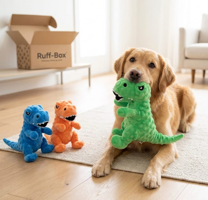 Dinosaur Squeaky Dog Toy Grunting Dinosaur Dog Toy That Oinks Grunts For Small Medium Large Dogs Squeaker Chew Training Puppy